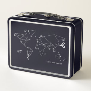 Origami Map Metal Lunch Box