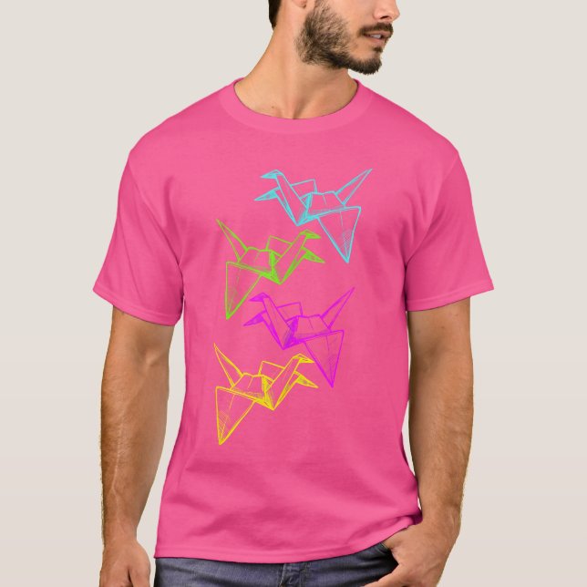 Origami Master Paper Cranes Japanese Paper Folding T-Shirt (Front)