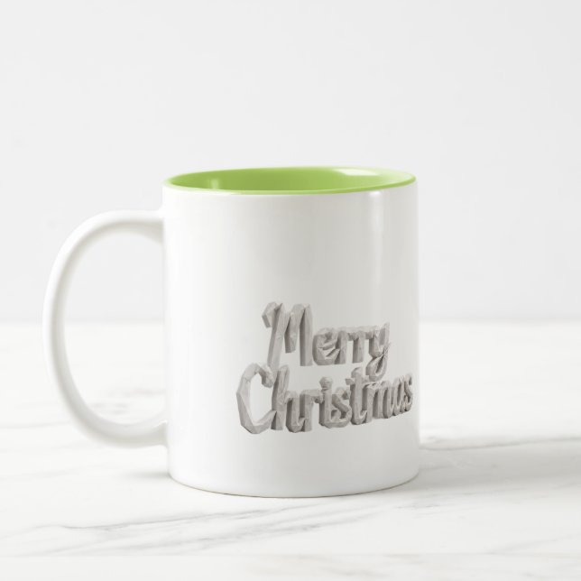 Origami Merry Christmas Script Mug (Left)