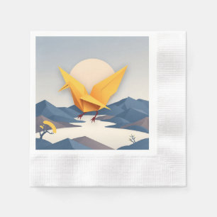 Origami Paper Crane Vector Art Napkin
