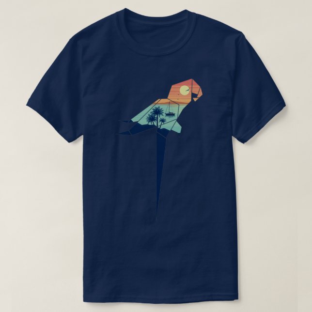 Origami Parrot voyage by boat T-Shirt (Design Front)