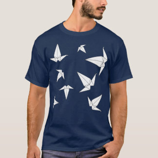 Origami Peace Cranes White T-Shirt