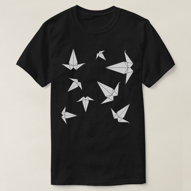 Origami Peace Cranes Yellow T-Shirt (Design Front)