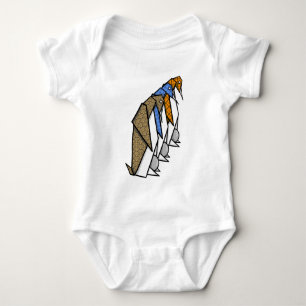 Origami Penguins Protecting Theie Eggs Baby Bodysuit