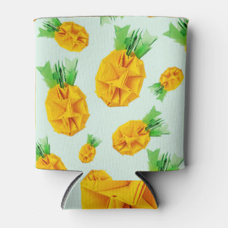 Origami Pineapple: Tropical Yellow Design Can Cooler