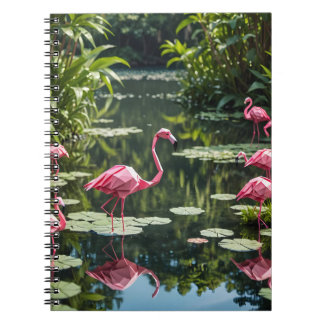 Origami Pink Flamingo Back to School Notebook