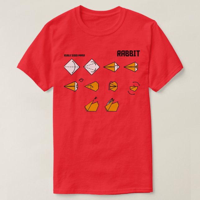 Origami Rabbit Instructions T-Shirt (Design Front)