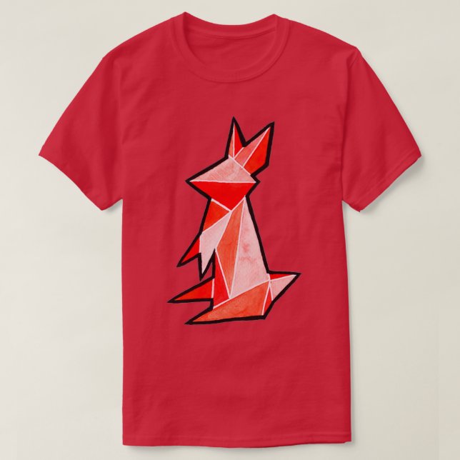 Origami Rabbit Watercolor T-Shirt (Design Front)