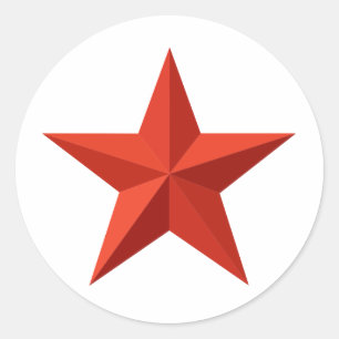 Origami red star classic round sticker