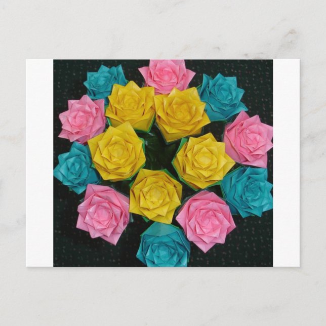 Origami Roses Postcard (Front)