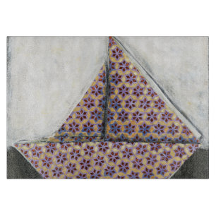 Origami Sailboat on Star Design Paper Cutting Board