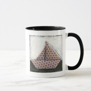 Origami Sailboat on Star Design Paper Mug