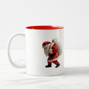Origami Santa Claus Carrying Gifts Mug