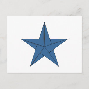 Origami Star – Blue Postcard