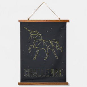 Origami unicorn horse affirmation vibes challenge hanging tapestry