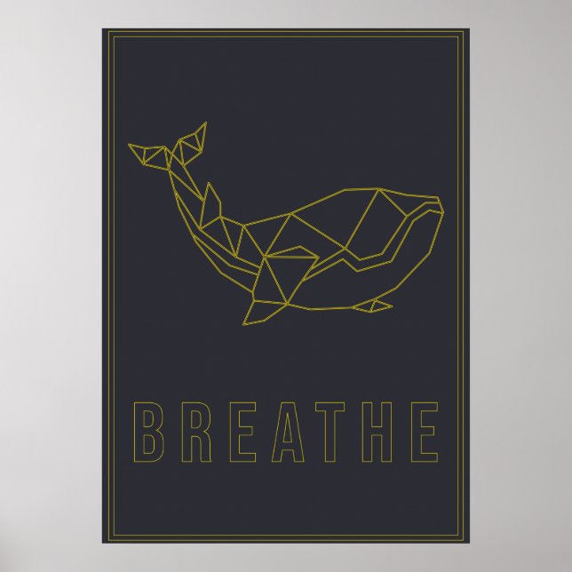 Origami whale affirmation poster to self-accept (Front)