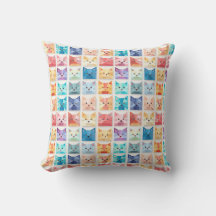 Origami Whiskers throw Pillow