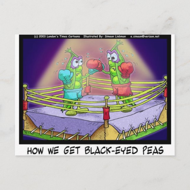 Origin Of Black Eye Peas Funny Boxing Tees/Gifts Postcard (Front)