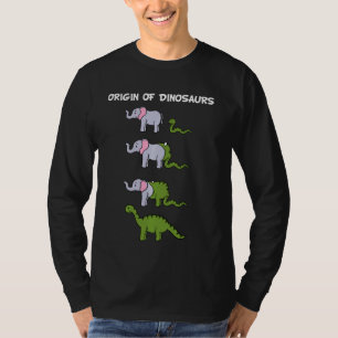 Origin Of Dinosaurs Funny Snake & Elephant Graphic T-Shirt