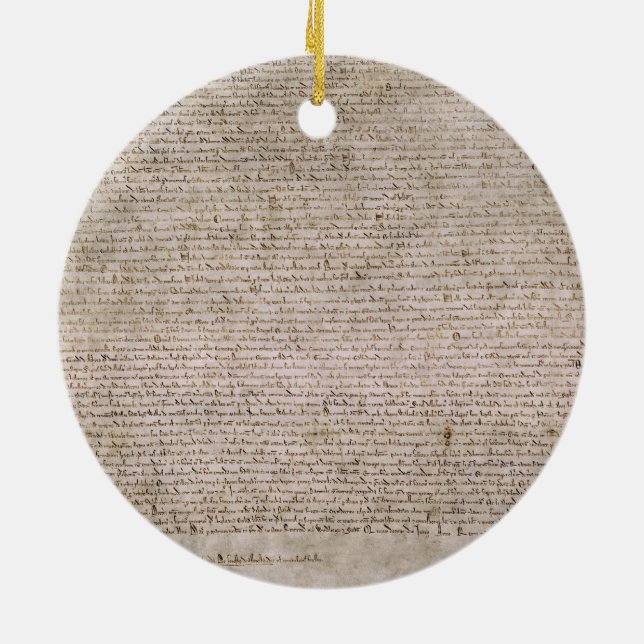 ORIGINAL 1215 Magna Carta British Library Ceramic Tree Decoration (Back)