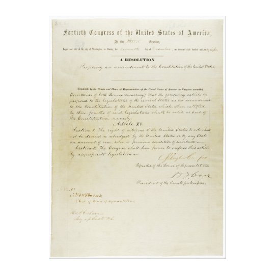 original 15th amendment us constitution canvas print