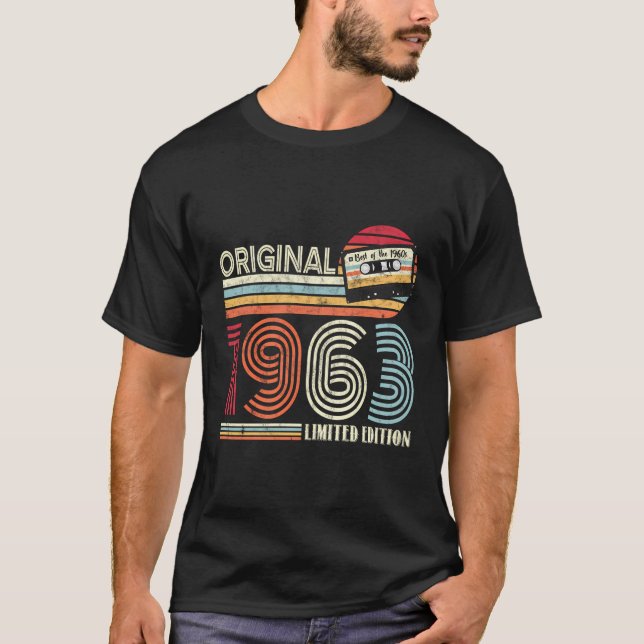 Original 1963 Birthday Guitar Musicians Cassette T T-Shirt (Front)