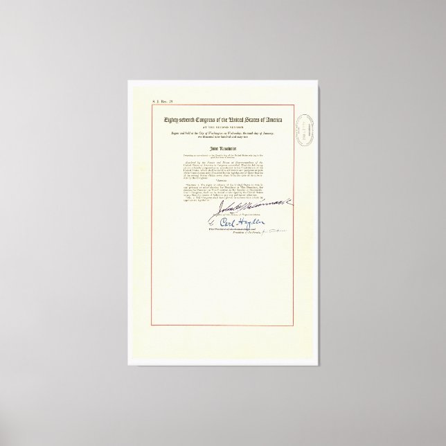 ORIGINAL 24th Amendment U.S. Constitution Canvas Print (Front)