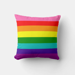 Original 8-Stripe LGBT Gay Pride Rainbow Flag Cushion