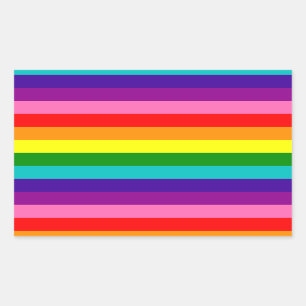 Original 8-Stripe LGBT Gay Pride Rainbow Flag Rectangular Sticker