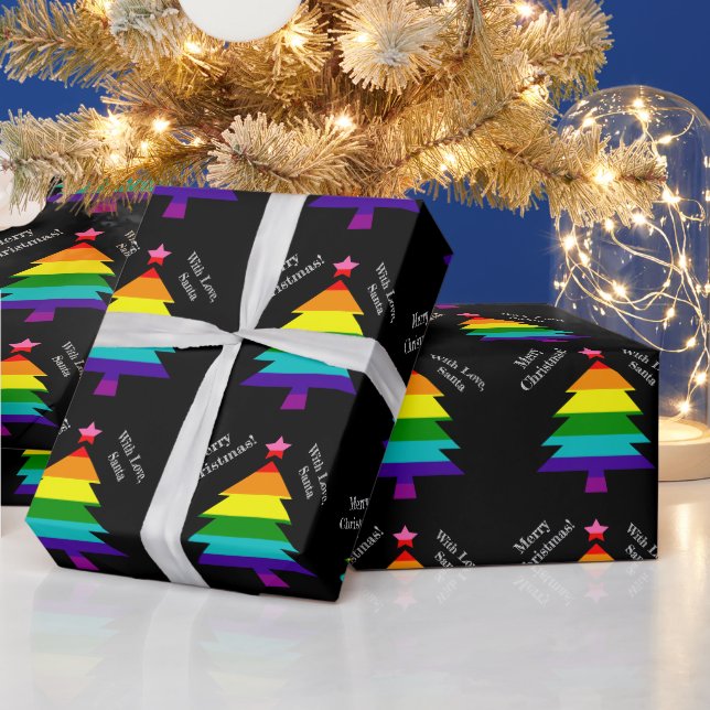 Original 8 Stripes LGBT Pride Flag LGBTQ Christmas Wrapping Paper (Holidays)