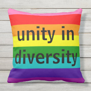 Original 8 Stripes Rainbow Flag LGBT Custom Text Cushion