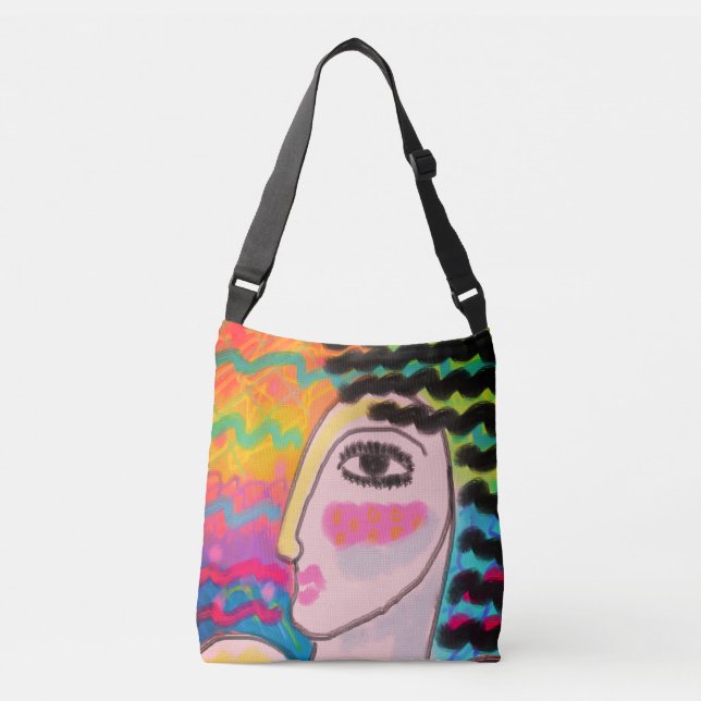Original Abstract Art Crossbody Bag (Front)