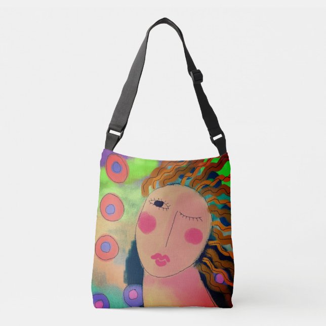Original Abstract Art Crossbody Bag (Front)