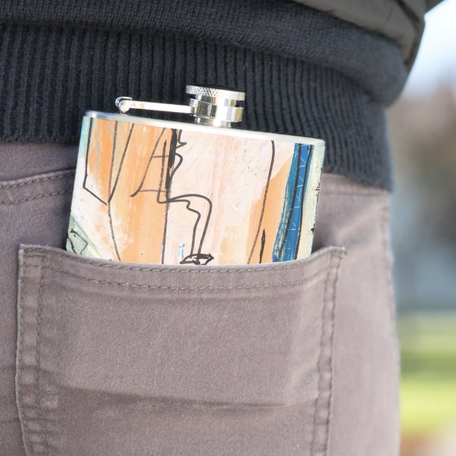 Original Abstract Art  Hip Flask (In Situ)