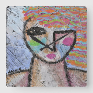 Original Abstract Art Large Clock