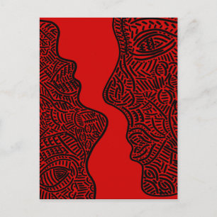 Original abstract art postcard