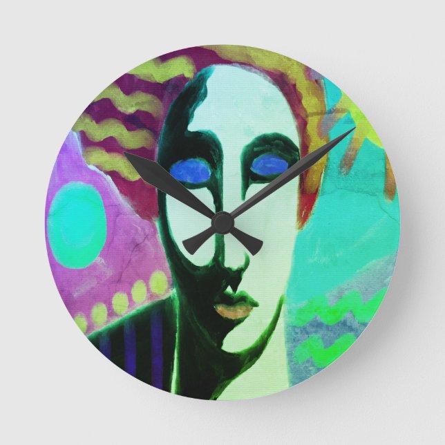 Original Abstract Art Round Clock (Front)