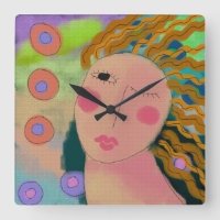 Original Abstract Art Square Wall Clock