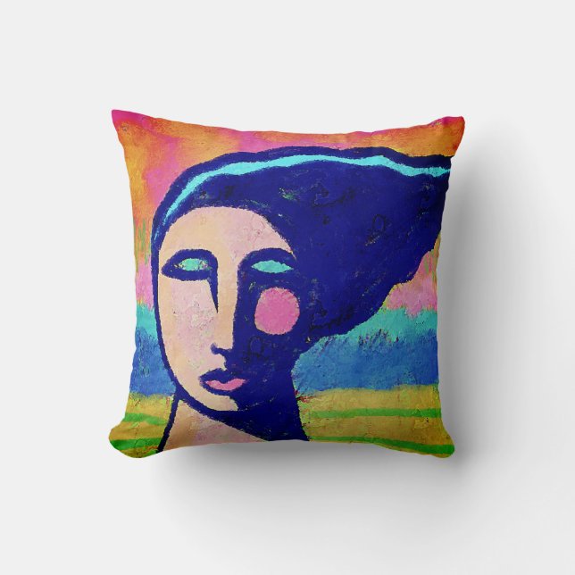 Original Abstract Art Throw Pillow (Front)