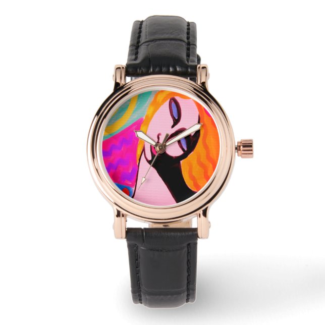 Original Abstract Art to Wear Watch (Front)
