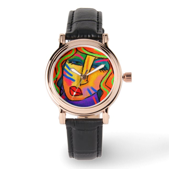 Original Abstract Art to Wear Watch (Front)