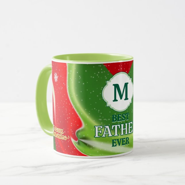 Original Abstract Best Ever Christmas MONOGRAM Mug (Front Left)