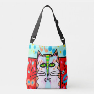 Original Abstract Digital Cat Art Tote Bag