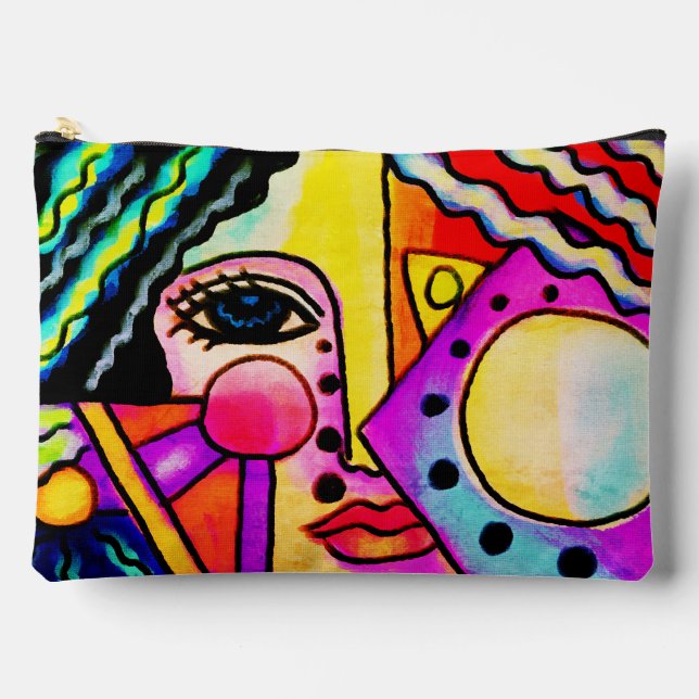 Original Abstract Digital Painting Accessory Pouch (Front)