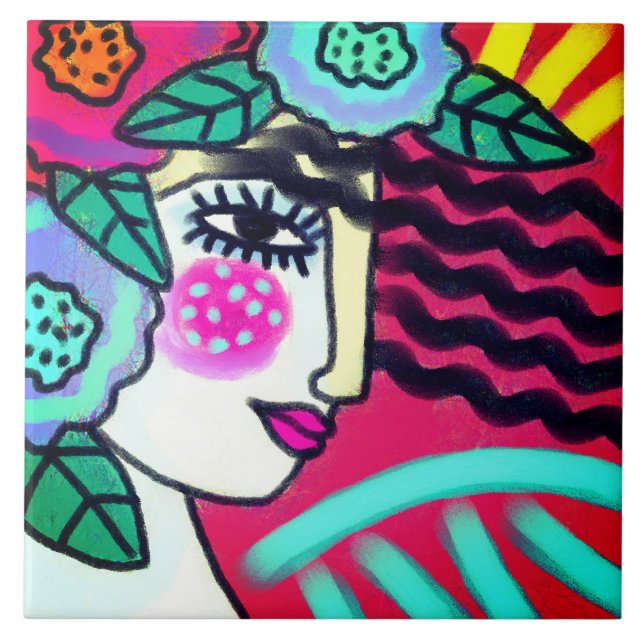 Original Abstract Digital Painting Tile (Front)