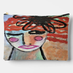Original Abstract Painting on Accessory Pouch