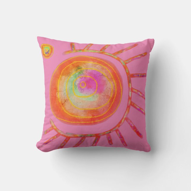 Original Abstract Painting on Throw Pillow (Front)