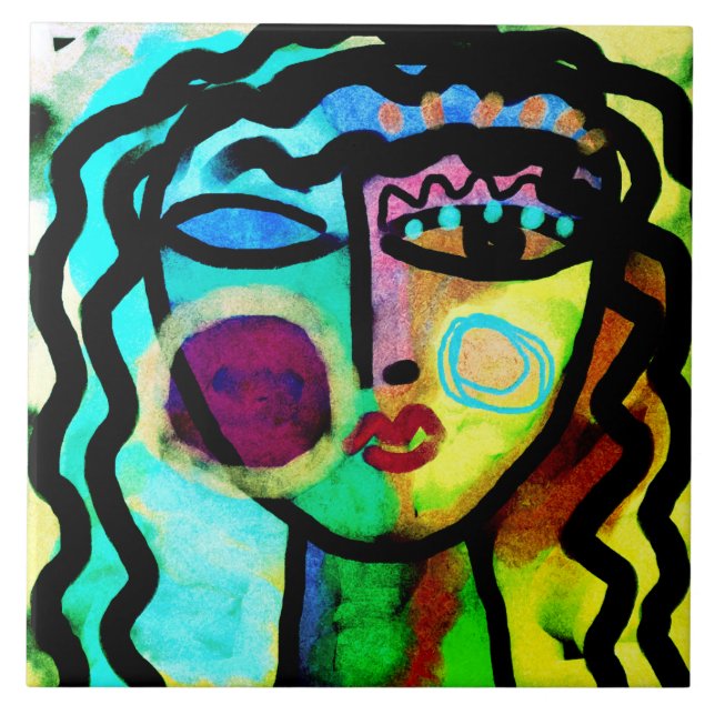 Original Abstract Painting  Tile (Front)