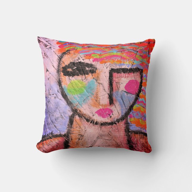 Original Abstract Portrait of a Woman Cushion (Front)