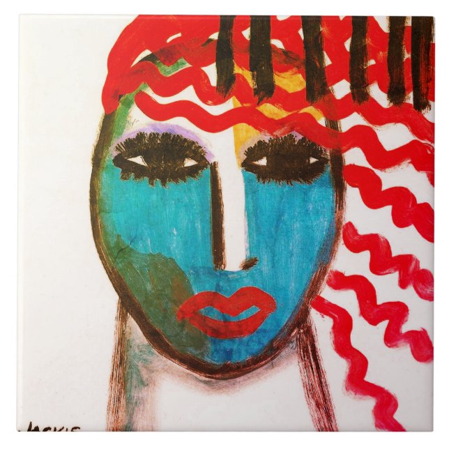 Original Abstract Portrait of a Woman Tile (Front)